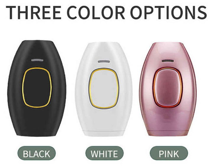 The laser hair removal device available in three different colors