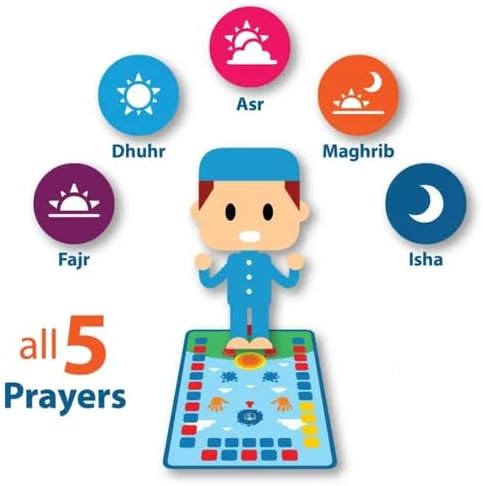 Educational Islamic Prayer Mat - islam, kids, prayer, prayer mat, ramadan, religion, Zambeel-Kids