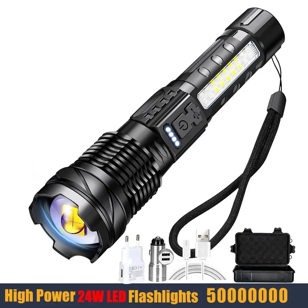 High power led flashlight - accessories, camping, DIY, emergency, hiker, hiking, outdoor activity, security