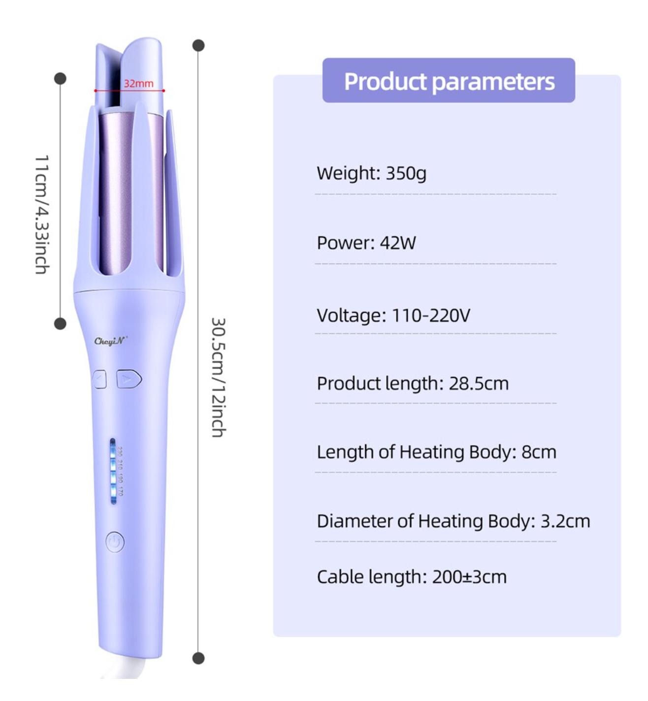 GlamCurl Pro - Smart Hair Curler - curler, curling iron, hair curler, heatless curls, rotating curling iron, rotating curling wand, velcro hair rollers, velcro roller