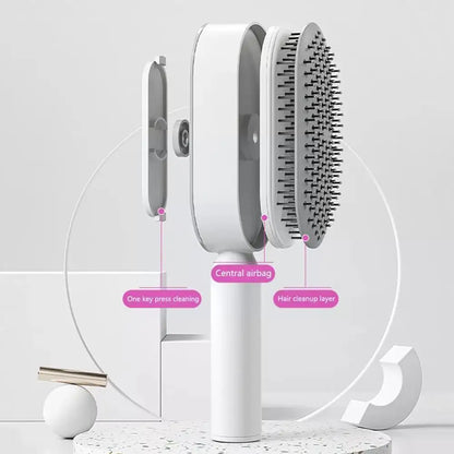 Self-Cleaning Hair Brush - 3D Air Cushion, Beauty, DIY, Elegant, Gift for Her, Hair Brush, Hair Care Revolution, Haircare, Luxury, Premium Quality, Scalp Massage, Self Cleaning, Self-Cleaning Comb, Stylish Hair Accessories, Women's Hairbrush