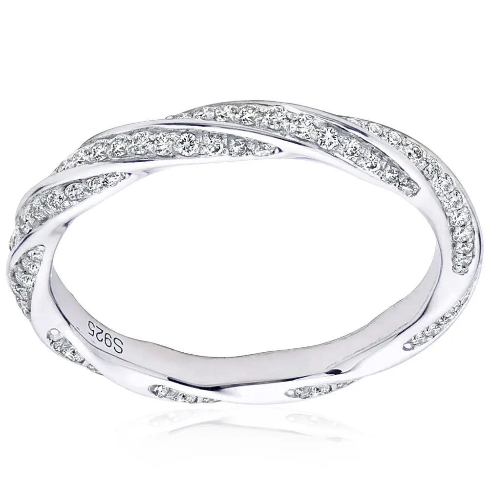 DEZO All Moissanite Wedding Band for Women - fashion, forever, love, marriage, rings, women