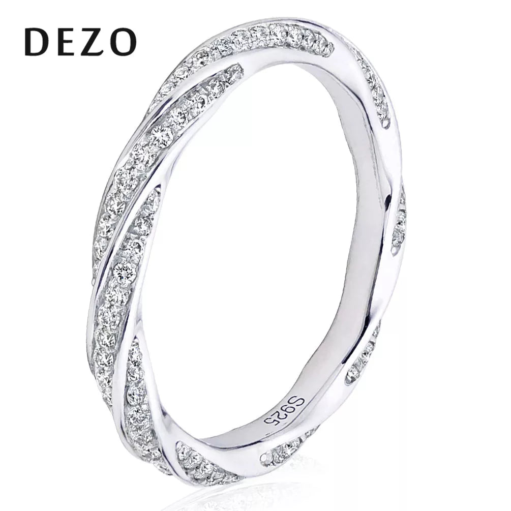 DEZO All Moissanite Wedding Band for Women - fashion, forever, love, marriage, rings, women