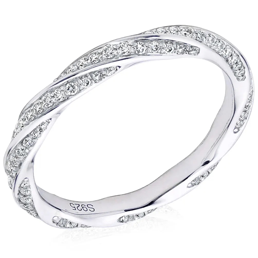 DEZO All Moissanite Wedding Band for Women - fashion, forever, love, marriage, rings, women