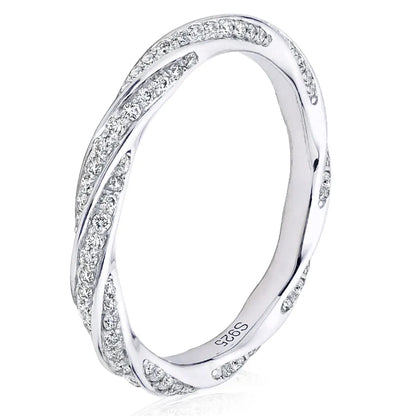 DEZO All Moissanite Wedding Band for Women - fashion, forever, love, marriage, rings, women