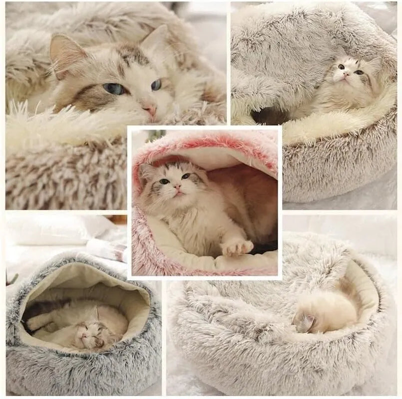 Soft Plush Pet Bed - 2-in-1 Pet Bed, 3-in-1 Grooming Tool, cat bed, Cozy Cat Bed, DIY, Dog Bed, Pet Bed, Pet Care Products, Pet Grooming, Pet Mattress