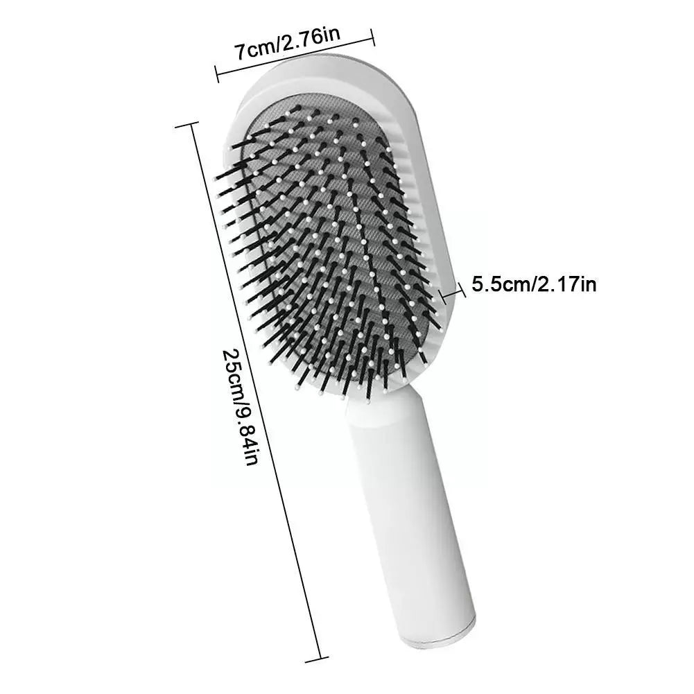 Self-Cleaning Hair Brush - 3D Air Cushion, Beauty, DIY, Elegant, Gift for Her, Hair Brush, Hair Care Revolution, Haircare, Luxury, Premium Quality, Scalp Massage, Self Cleaning, Self-Cleaning Comb, Stylish Hair Accessories, Women's Hairbrush